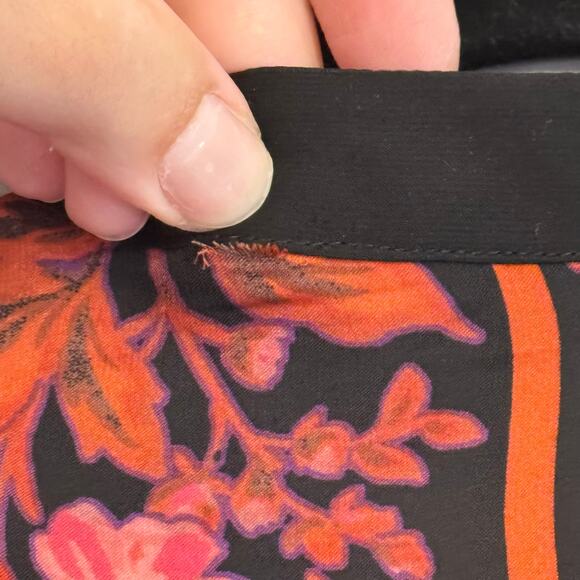 Cupcakes and Cashmere Babydoll Dress M Red Floral Shift Mini Long Sleeve Boho - Picture 4 of 11